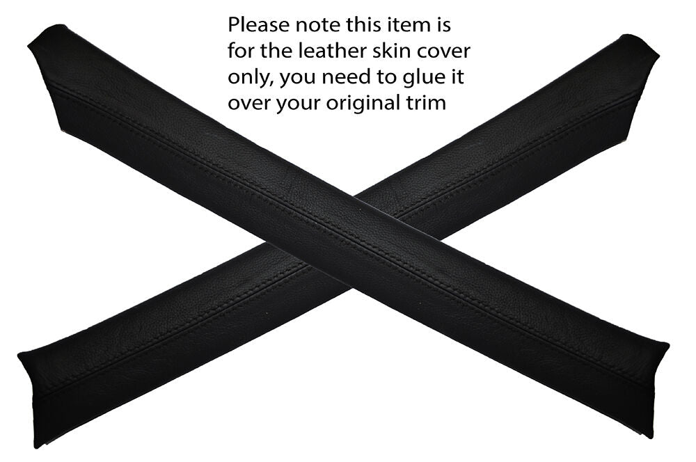 BLACK STITCH 2X A POST PILLAR LEATHER SKIN COVER FITS MERCEDES W108 W109 66-72