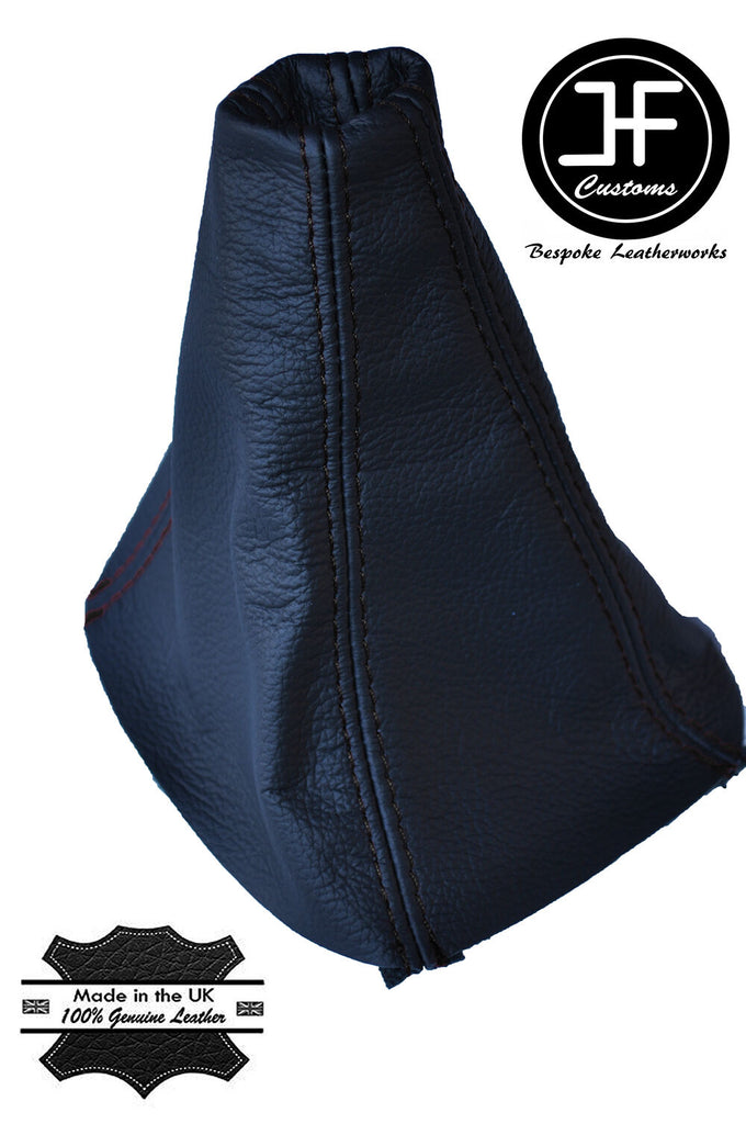 BLACK STITCH MANUAL LEATHER GEAR GAITER FITS HYUNDAI SANTA FE 2001-2006