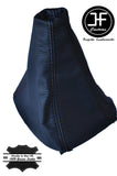 BLACK STITCH MANUAL LEATHER GEAR GAITER FITS HYUNDAI SANTA FE 2001-2006