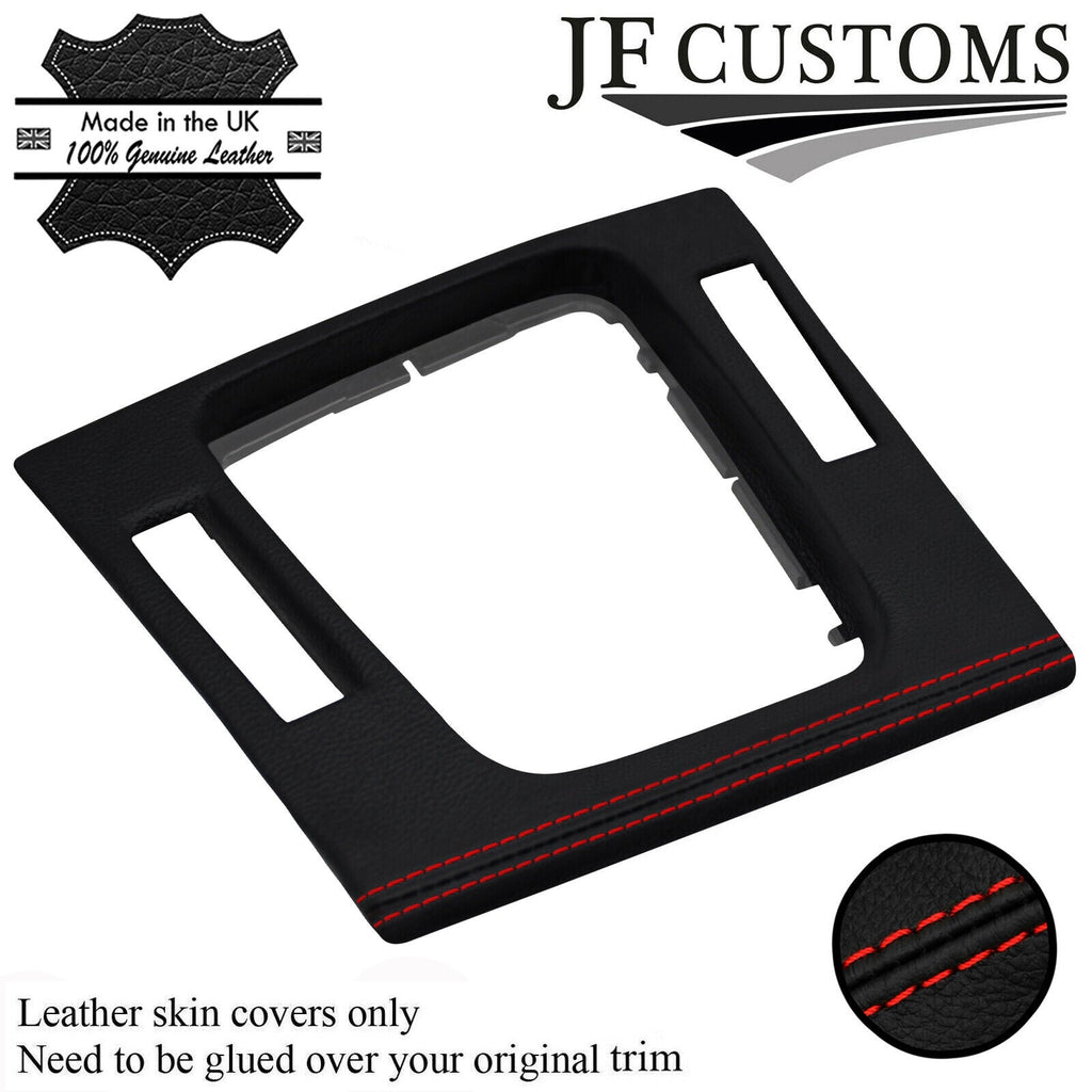 RED STITCH ITALIAN LEATHER GEAR SURROUND COVER FOR BMW E46 99-05 COUPE JF2