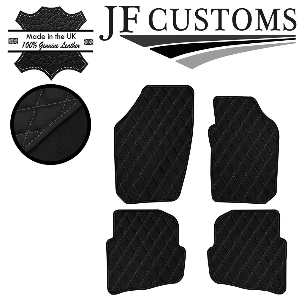 GREY DIAMOND STITCH VINYL 4X TAILORED FLOOR MAT CARPETS FOR SEAT IBIZA 02-06
