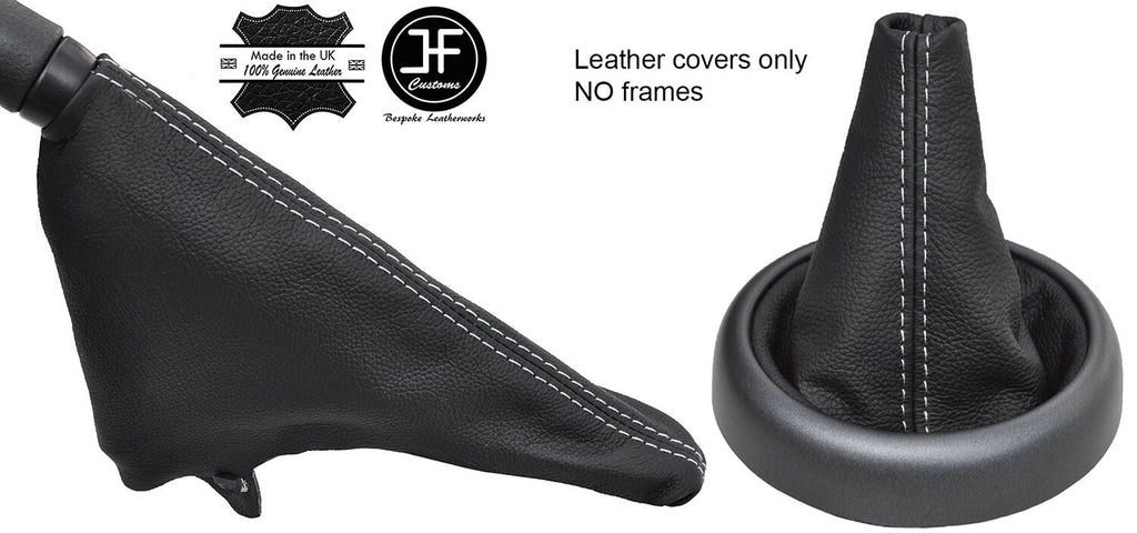 WHITE STITCH TOP GRAIN REAL LEATHER GAITER SET FITS BMW MINI R50 R52 R53 01-06