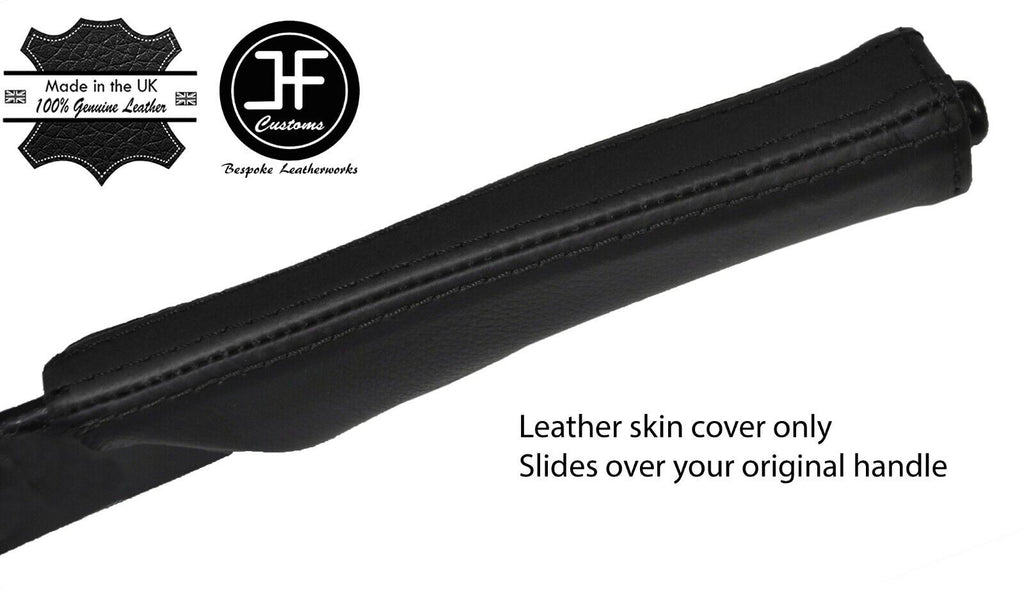 BLACK & BLACK TOP GRAIN LEATHER HANDBRAKE GAITER COVER FITS PEUGEOT 205 1986-97