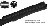 BLACK & BLACK TOP GRAIN LEATHER HANDBRAKE GAITER COVER FITS PEUGEOT 205 1986-97