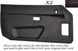 ORANGE STITCHING 2X FULL DOOR CARD LEATHER COVER  FITS PORSCHE 924 944 75-89