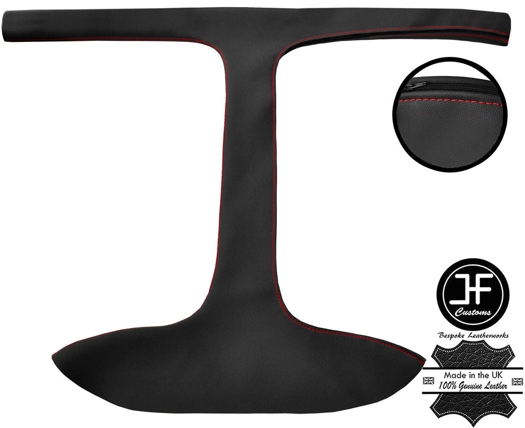RED STITCH TOP GRAIN LEATHER T BAR COVER FOR TRIUMPH STAG MK1 MK2 STYLE 2