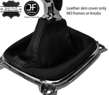 BLACK & BLACK STRIPE REAL LEATHER GEAR GAITER FOR KIA CEE'D CEED 2013-2018