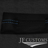 LIGHT BLUE STITCH PERFORATED LEATHER 2X CAR KEY FITS LAMBORGHINI GALLARDO 04-15