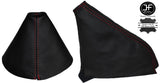 RED STITCH LEATHER MANUAL GEAR & HANDBRAKE GAITER FITS NISSAN 300ZX Z32
