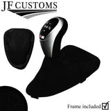 BLACK LUX-STITCH DCT SUEDE GEAR GAITER+PLASTIC FRAME FOR BMW E90 E92 E93 JFM