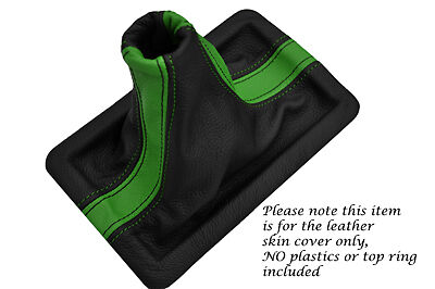 GREEN & BLACK FITS FORD MUSTANG 2005-2009 REAL LEATHER SHIFT BOOT ONLY TWO TONE