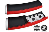 BLACK & RED LEATHER 2X DOWN TUBES COVERS FITS BMW MINI COOPER S R50 R53 01-06