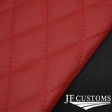 FOR CHEVROLET CAMARO 16-20 D RED LEATHER CROSS STITCH 2X SUN VISOR COVERS DSG2