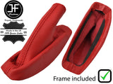 RED REAL LEATHER HANDBRAKE GAITER+PLASTIC FRAME FOR LOTUS ELISE EXIGE 1996-14