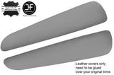 GREY REAL LEATHER 2X FRONT DOOR ARMREST COVERS PAD FOR BMW E46 CONVERTIBLE COUPE