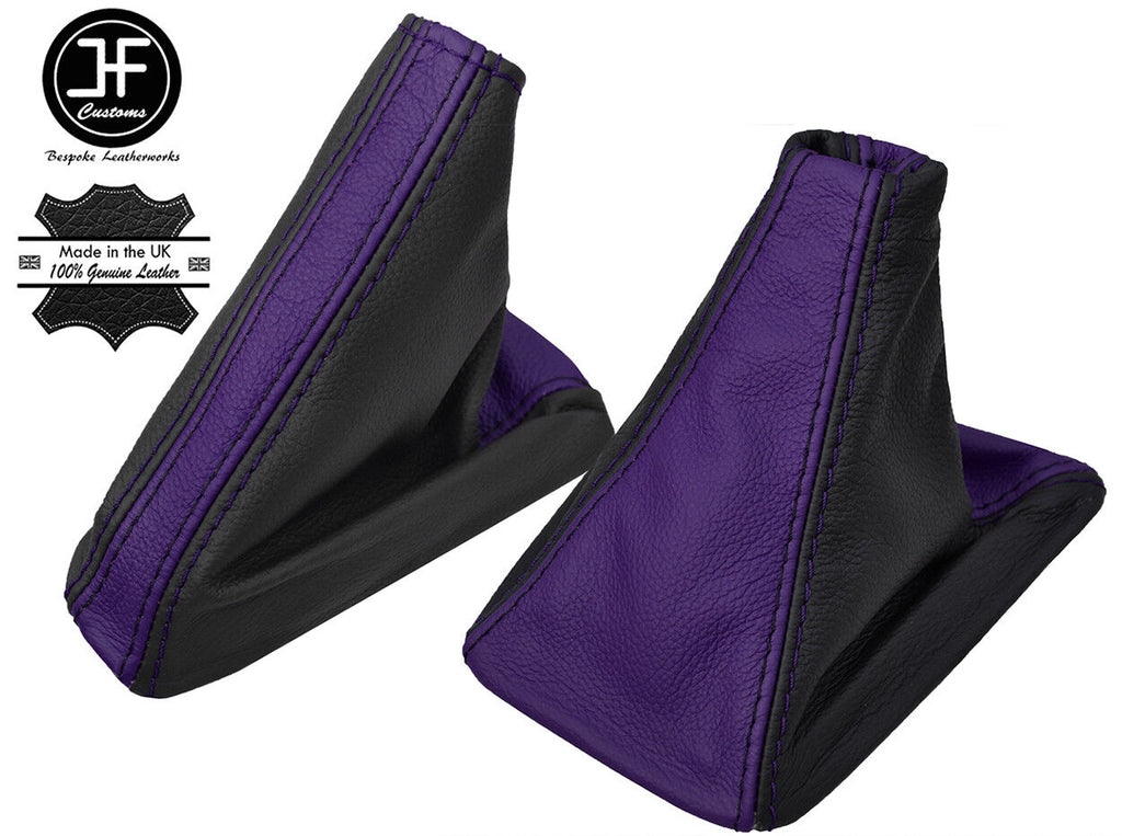 BLACK & PURPLE TOP GRAIN LEATHER GEAR & HANDBRAKE GAITER FOR SKYLINE R33 GTS GTR