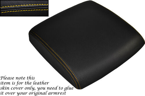 YELLOW STITCHING FITS NISSAN PATROL Y61 98-13 LEATHER ARMREST SKIN  COVER ONLY