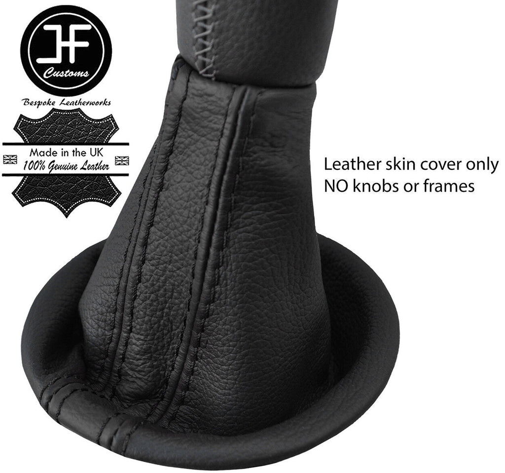 BLACK & BLACK STRIPE TOP GRAIN REAL LEATHER GEAR GAITER FOR SMART FORFOUR 14-18