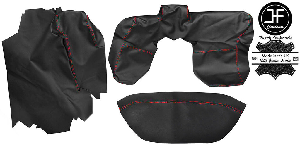 RED STITCH BACK PAD BACKPAD REAL LEATHER COVERS FITS PORSCHE 914 1969-1972