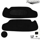 BLACK CROSS STITCH SUEDE 2X SUN VISOR COVERS FOR PORSCHE CARRERA 911 996 97-04