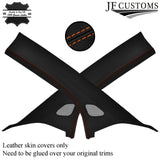 FOR VW T6 TRANSPORTER ORANGE STITCH LEATHER & SUEDE TOP INTERIOR RECOVERY KIT