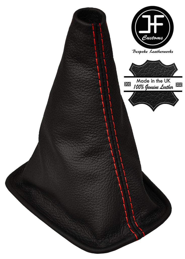 RED STITCHING MANUAL REAL LEATHER GEAR GAITER FITS TOYOTA RAV 4 2006-2008