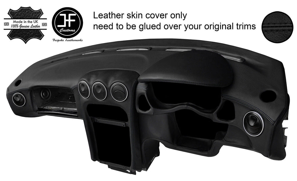 BLACK STITCH DASH DASHBOARD REAL LEATHER COVER FITS ALFA ROMEO GTV 916 PHASE 2