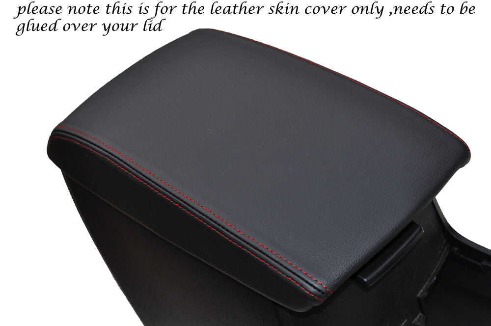 RED STITCHING LEATHER ARMREST SKIN COVER FITS MAZDA 3 2009-2013 CUSTOM NEW