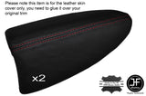 RED STITCH 2X REAR DOOR ARMREST SKIN COVERS FITS BMW MINI CLUBMAN R55 07-14