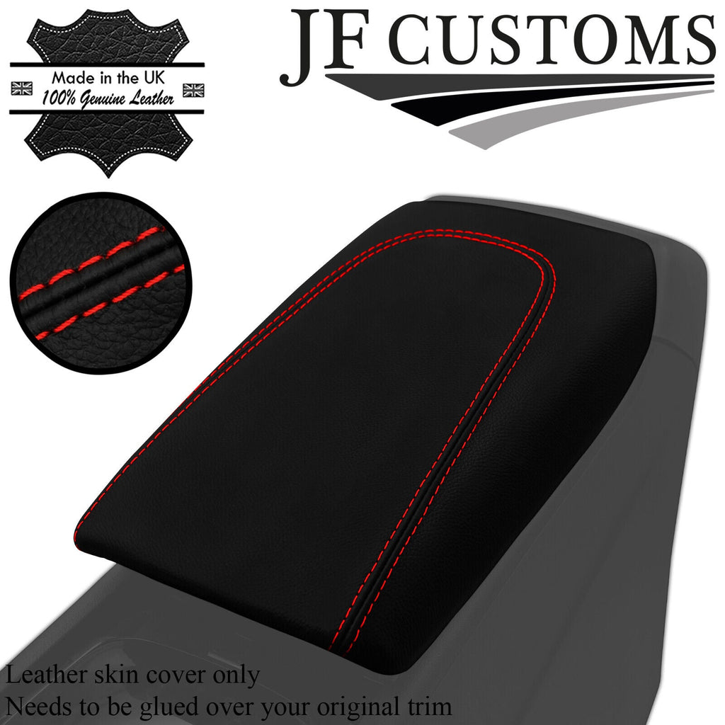RED STITCH ITALIAN LEATHER ARMREST LID COVER FOR VAUXHALL INSIGNIA MK2 17-21