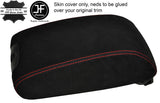 RED STITCHING ARMREST LID REAL SUEDE COVER FITS JEEP WRANGLER 2011-2017
