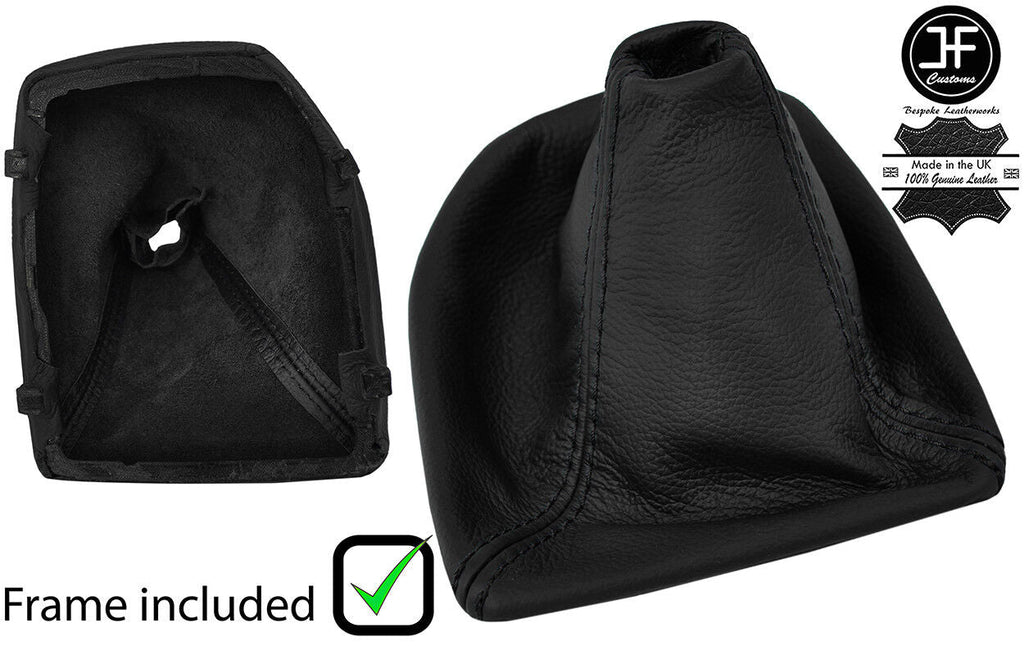BLACK STITCH  LEATHER MANUAL GEAR GAITER+PLASTIC FRAME FITS BMW X1 E84 2009-2015