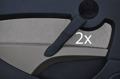 black stitch FITS PROTON GEN2  2X DOOR HANDLE LEATHER COVERS CUSTOM NEW