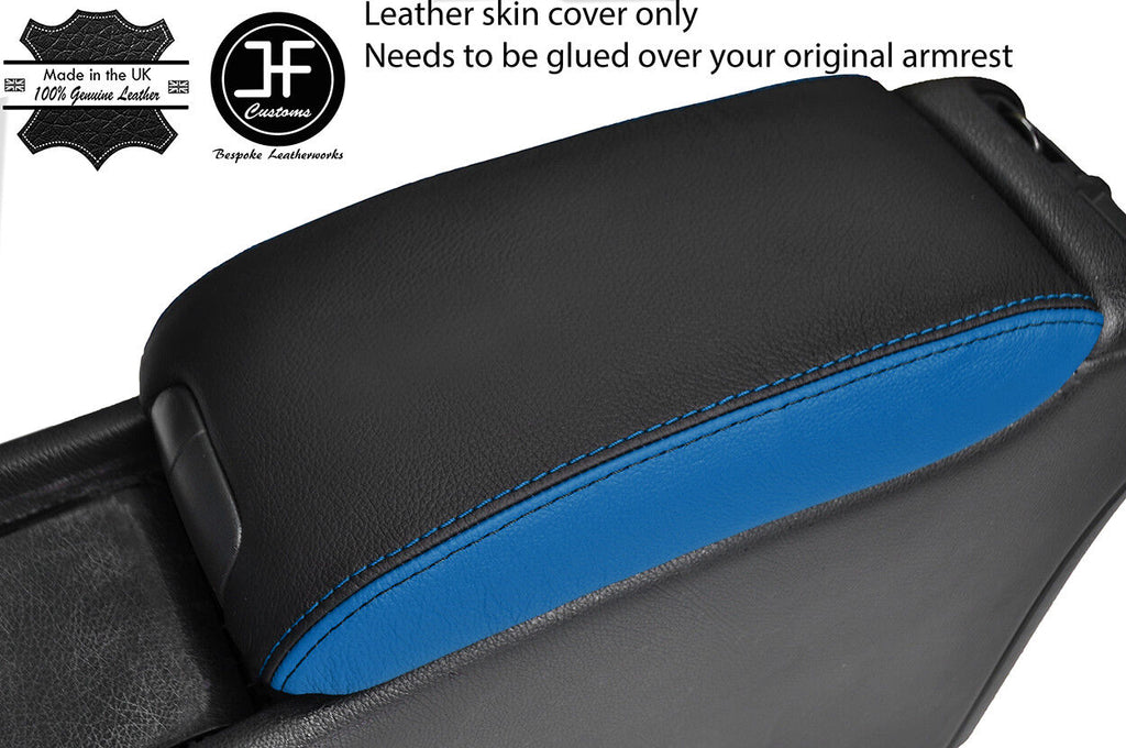 BLACK & BLUE ARMREST LEATHER COVER FOR MERCEDES C CLASS C203 W203 COUPE 01-07