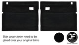 BLACK S DIAMOND STITCH LUXE SUEDE 2X FRONT DOOR CARD COVERS FOR DEFENDER 90 110