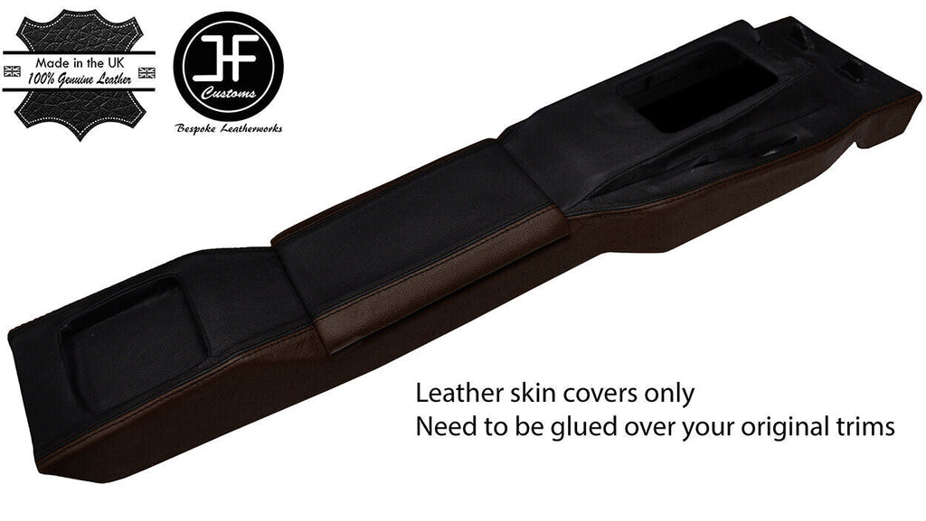 BLACK & BROWN LEATHER CONSOLE&ARMREST COVERS FOR TOYOTA MR2 MK1 84-90 STYLE 2