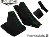 GREEN STITCH LUXE SUEDE GEAR+HANDBRAKE+PLASTIC FRAMES FOR FORD FOCUS MK2 08-11