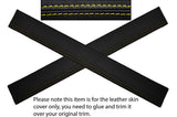 YELLOW STITCH 2X DOOR SILL TRIM LEATHER SKIN COVERS FITS MG MGB GT CUSTOM NEW