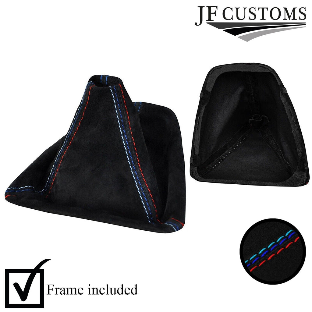 TRI STITCH MANUAL SUEDE GEAR GAITER+PLASTIC FRAME FOR BMW E90 E91 E92 CUSTOM NEW