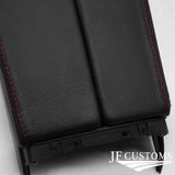 DARK RED STITCH 2X ARMREST LEATHER COVERS FITS MERCEDES C CLASS W204 07-14