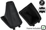 BLACK STITCH LEATHER MANUAL GEAR GAITER+PLASTIC FRAME FITS SKODA FABIA 14-18