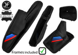 BLACK STITCH TRI STRIPE LEATHER MANUAL GEAR & HANDBRAKE+PLASTIC FRAME FOR BMW Z3