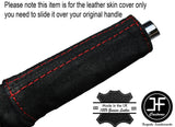 RED STITCH E BRAKE HANDBRAKE HANDLE SUEDE COVER FITS FORD MUSTANG 2015-2017