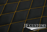 YELLOW DIAMOND STITCH VINYL 2X TAILORED FLOOR CARPETS FOR DAF CF 65 75 85 04-08