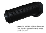 BLACK STITCH HANDBRAKE HANDLE SKIN COVER FITS RENAULT KANGOO 2 MK2 08-14