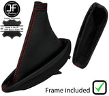 RED STITCH LEATHER HANDBRAKE + PLASTIC FRAME FITS RENAULT LAGUNA MK2 01-05