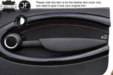 RED STITCH 2X FRONT DOOR CARD TRIM LEATHER COVERS FITS BMW MINI R56 07-13