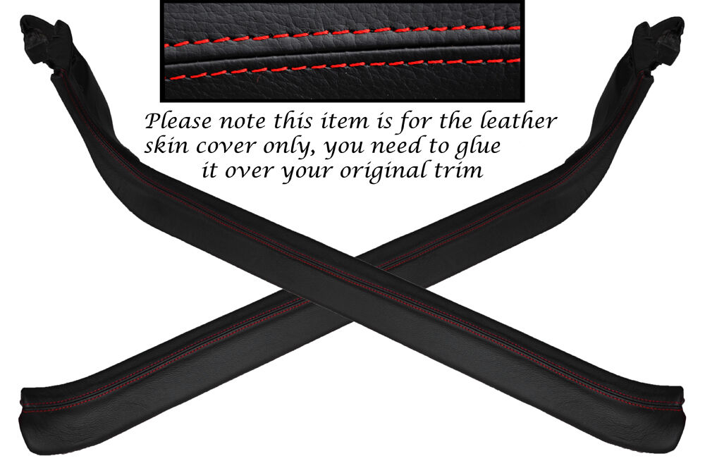 RED STITCH 2X DOOR SILL TRIM SKIN COVERS FITS TOYOTA MR2 MK2 89-00 CUSTOM NEW