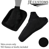 BLACK STITCHING SUEDE HANDBRAKE+ GEAR GAITER SET FITS SUBARU IMPREZA 05-07