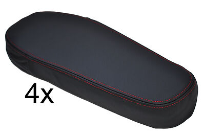red stitch 4X FITS TOYOTA PREVIA REAR LEATHER ARMREST COVERS 1990-2000